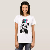 Chubby Little Panda Liebe Blume T-Shirt (Vorne ganz)