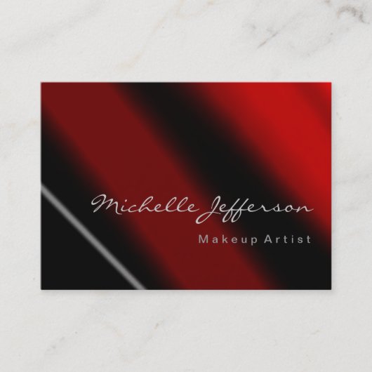 Chubby Makeup Artist Chic Red Black Business Card Visitenkarte (Vorderseite)