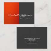 Chubby Makeup Artist Gray Orange Business Card Visitenkarte (Vorne/Hinten)