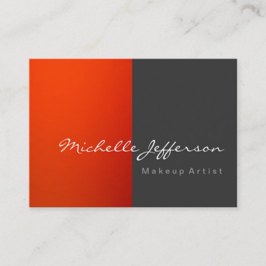 Chubby Makeup Artist Gray Orange Business Card Visitenkarte (Vorderseite)