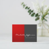 Chubby Makeup Artist Gray Red Business Card Visitenkarte (Stehend Vorderseite)