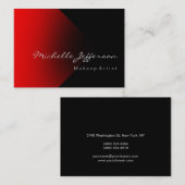Chubby Makeup Artist Red Black Business Card Visitenkarte (Vorne/Hinten)