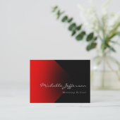 Chubby Makeup Artist Red Black Business Card Visitenkarte (Stehend Vorderseite)