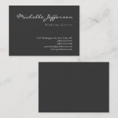 Chubby Makeup Artist Script Gray Business Card Visitenkarte (Vorne/Hinten)