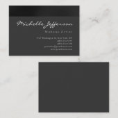 Chubby Makeup Artist Script Gray Business Card Visitenkarte (Vorne/Hinten)
