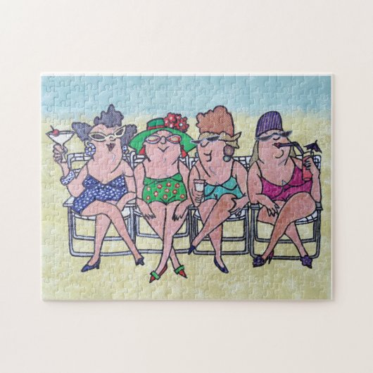 CHUBBY MIDDLE AGED BATHBEAUTIES JIGSAW PUZZLE (Horizontal)