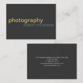 Chubby Modern Fotografy Gray Business Card Visitenkarte (Vorne/Hinten)