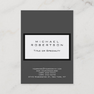 Chubby Modern Grau White Clean Business Card Visitenkarte