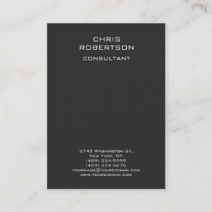 Chubby Modern Gray Vertical Standard Business Card Visitenkarte