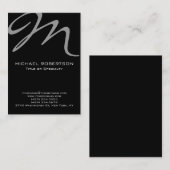 Chubby Modern Monogram Black Clean Business Card Visitenkarte (Vorne/Hinten)