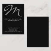 Chubby Modern Monogram Black Clean Business Card Visitenkarte (Vorne/Hinten)
