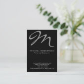Chubby Modern Monogram Black Clean Business Card Visitenkarte (Stehend Vorderseite)
