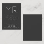 Chubby Modern Monogram Grau White Business Card Visitenkarte (Vorne/Hinten)