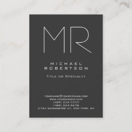 Chubby Modern Monogram Grau White Business Card Visitenkarte