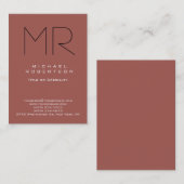 Chubby Modern Monogram Redwood Clean Business Card Visitenkarte (Vorne/Hinten)