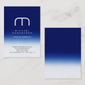 Chubby Modern Monogram White Blue Business Card Visitenkarte (Vorne/Hinten)