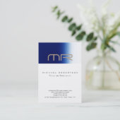 Chubby Modern Monogram White Blue Business Card Visitenkarte (Stehend Vorderseite)