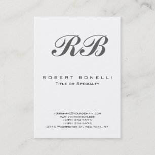 Chubby Modern Monogram White Business Card Visitenkarte