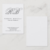Chubby Modern Monogram White Business Card Visitenkarte (Vorne/Hinten)