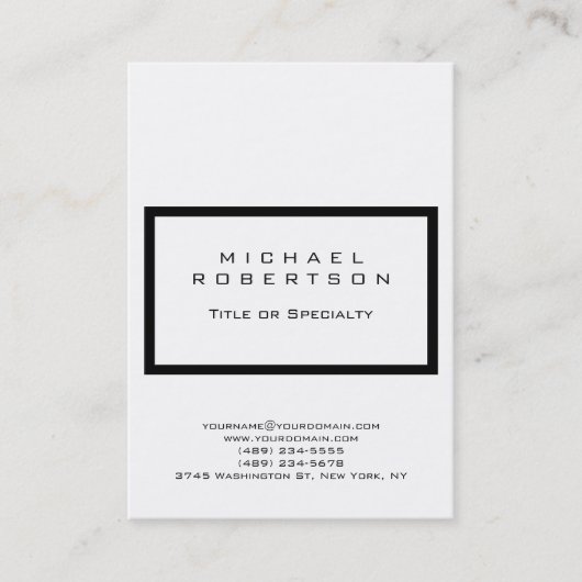 Chubby Modern White Clean Business Card Visitenkarte (Vorderseite)
