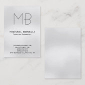 Chubby moderne graue Monogramm-Visitenkarte Visitenkarte (Vorne/Hinten)