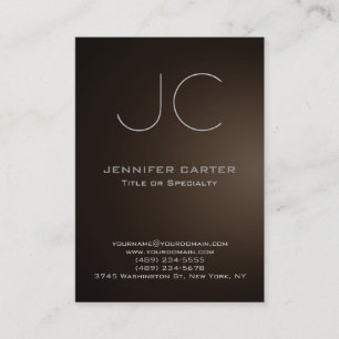 Chubby moderne Sepia-braune Monogramm beruflich Visitenkarte