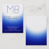 Chubby Monogram Blue White Light Business Card Visitenkarte (Vorne/Hinten)