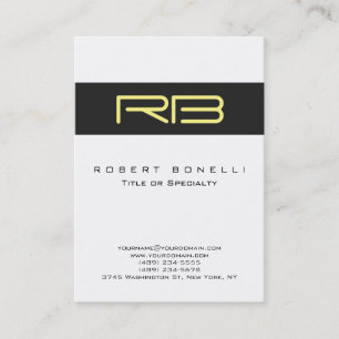 Chubby Monogram Graue, weiße, gelbe Visitenkarte