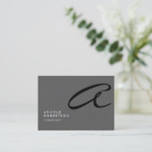 Chubby Monogram Schlicht Gray Trendy Business Card Visitenkarte (Stehend Vorderseite)