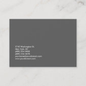 Chubby Monogram Schlicht Gray Trendy Business Card Visitenkarte (Rückseite)