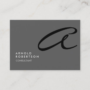 Chubby Monogram Schlicht Gray Trendy Business Card Visitenkarte