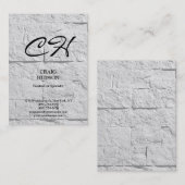 Chubby Monogram Wall Brick Design Business Card Visitenkarte (Vorne/Hinten)