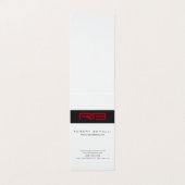 Chubby Monogram White Dark Gray Red Business Card Visitenkarten (Außenseite Aufgefaltet)