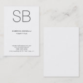 Chubby Monogram White Niedlich Business Card Visitenkarte (Vorne/Hinten)