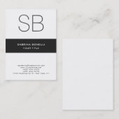 Chubby Monogram White Niedlich Business Card Visitenkarte (Vorne/Hinten)