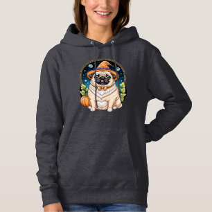 "Chubby Mops in Hexenhut Halloween Art Series Hoodie