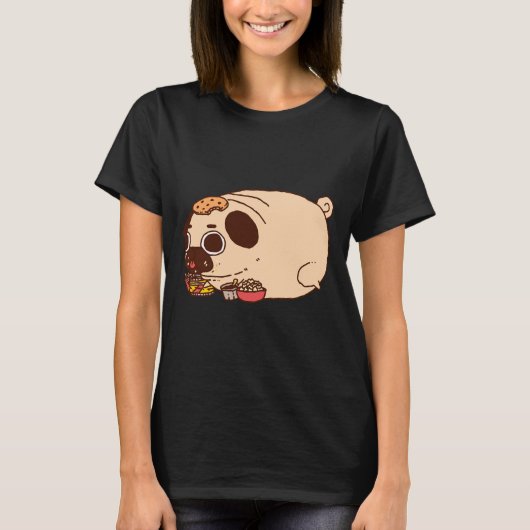 Chubby Mops isst klassischen T - Shirt 886 (Vorderseite)