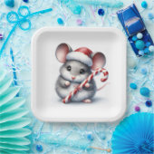 Chubby Mouse mit Candy Cane Pappteller (Party)