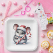 Chubby Mouse mit Candy Cane Pappteller (Party)