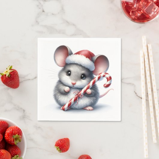 Chubby Mouse mit Candy Cane Serviette (Beispiel)