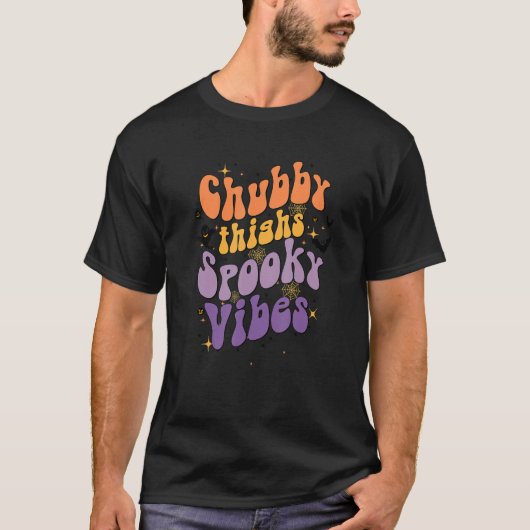 Chubby Oberschenkel und Spooky Vibes glücklich Hal T-Shirt (Vorderseite)