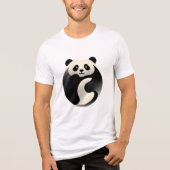 Chubby Panda - Farbe in Schwarz und Weiß Tri-Blend Shirt (Vorderseite)