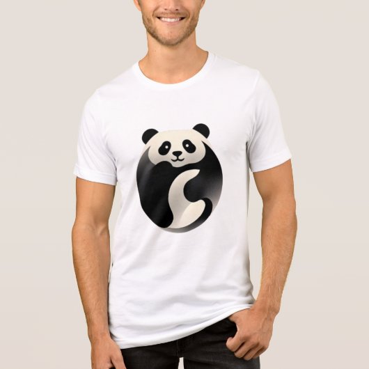 Chubby Panda - Farbe in Schwarz und Weiß Tri-Blend Shirt (Vorderseite)
