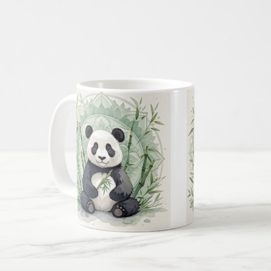Chubby-Panda in einer Lotus-Pose Kaffeetasse (Vorderseite Links)
