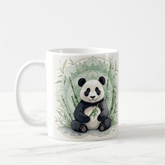 Chubby-Panda in einer Lotus-Pose Kaffeetasse (Links)
