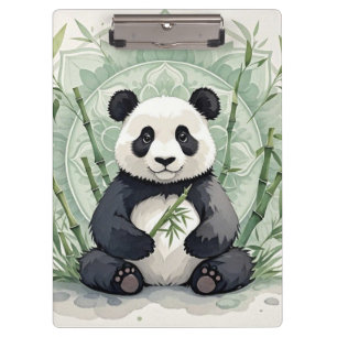 Chubby-Panda in einer Lotus-Pose Klemmbrett