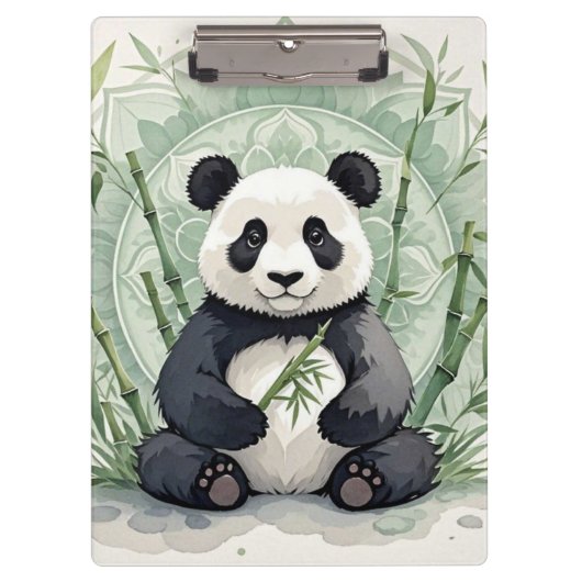 Chubby-Panda in einer Lotus-Pose Klemmbrett (Vorderseite)