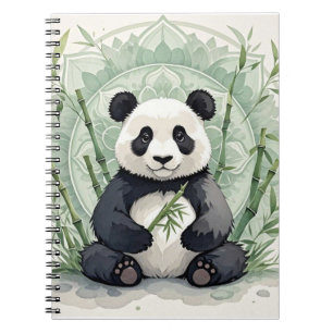 Chubby-Panda in einer Lotus-Pose Notizblock