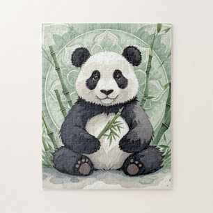 Chubby-Panda in einer Lotus-Pose Puzzle