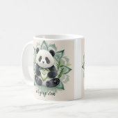 Chubby Panda sitzend in Lotus Pose Zen Kaffeetasse (Vorderseite Links)